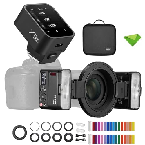 Godox MF12 MF12-K2 Macro Flash with X3-S Flash Trigger for Sony, Off-Camera TTL Flash Speedlite 12W, 2.4G Wireless Control,TTL/M Mode,Built-in 3.7V/6.29W Lithium Battery, Compatible with Sony Cameras