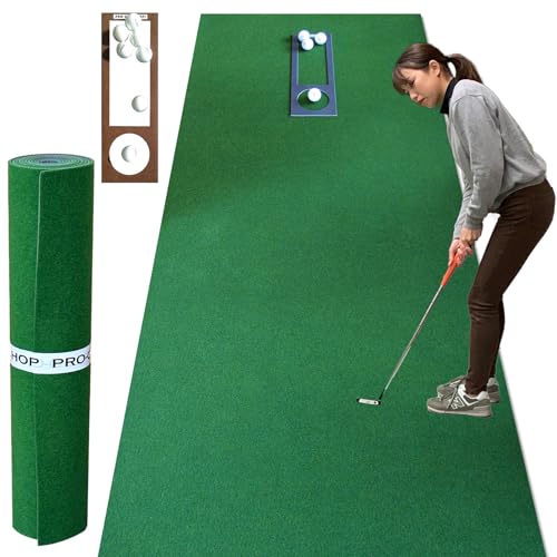 パターマット工房 スーパーベント 日本製 (90cm×5m) 距離感マスターカップ付き 室内 防音 ゴルフ練習マット SUPER-BENT 1枚目