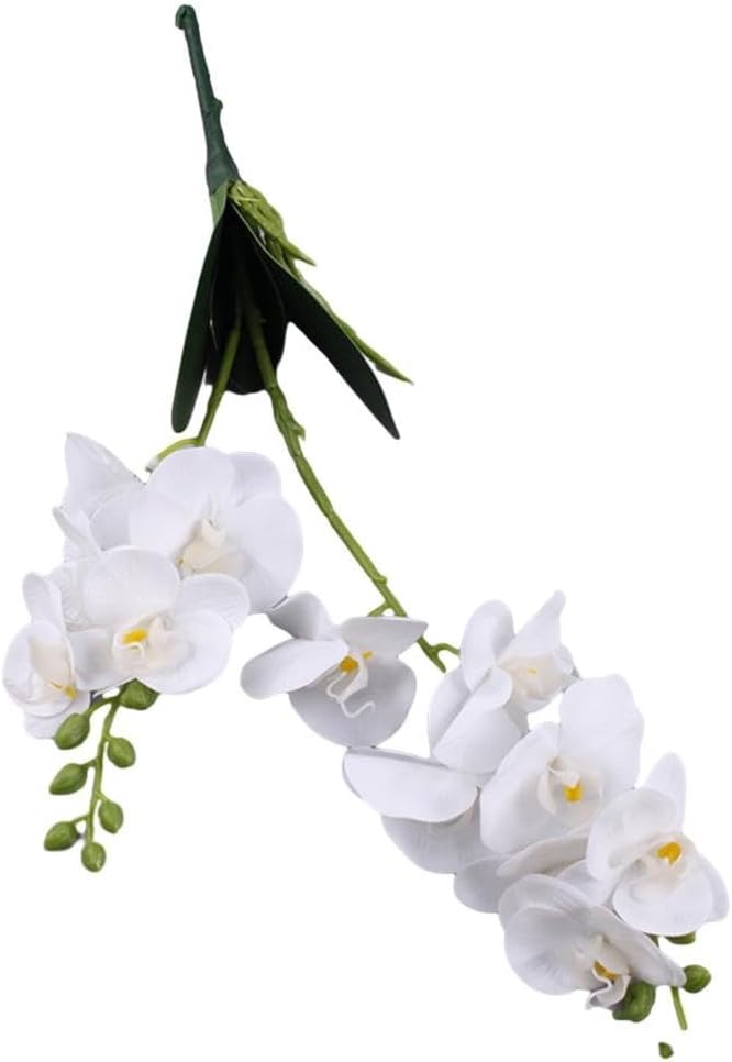 Artificial Butterfly Orchids Orchids Flowers Wedding Home Decor Indoor Outdoor Plastic Flower Arrangement 12 Heads 50cm White