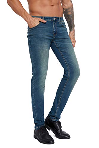 ZLZ Jeans Pants Slim Fit, Younger-Looking Fashionable Colorful Comfy Stretch Jeans Pants for Men, Skinny Jeans Stretch Fit …