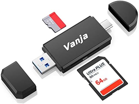 Vanja USB C SD Card Reader USB 3.0, Micro SD Card Adapter Memory Card Reader Used for SD TF SDXC SDHC MMC RS-MMC Micro SD Micro SDXC Micro SDHC UHS-I Cards