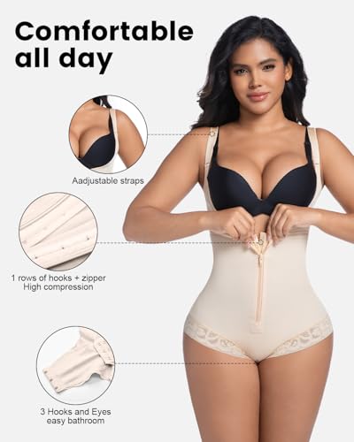 Image of Fajas Colombianas Shapewear for Women Tummy Control,Faja Body Shaper Butt Lifter Bodysuit