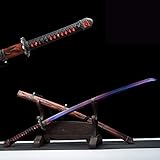 【Beste Materialien】: Die Klinge ist aus Manganstahl, hohe Härte, sehr scharf, die Kante nicht leicht zu rollen. Das Scheidenmaterial ist altes Mahagoni, sehr klassisch. Unser Katana ist hochgradig restauriert, exquisite Verarbeitung und imitierte alte Verarbeitung.