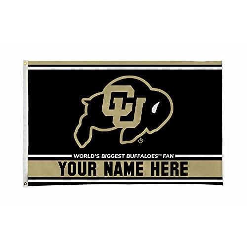 Rico Industries NCAA Colorado Buffaloes Personalized - Custom 3' x 5' Banner Flag - Made in The USA - Indoor or Outdoor Décor