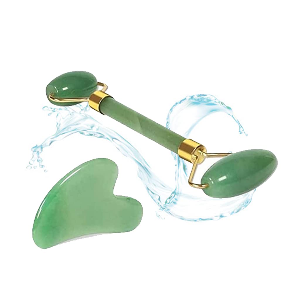 Beauenty Massage and Gua Sha Tools Effective Anti-aging Beautiful Skin Detox Reduces Wrinkles Massages Face Eyes & Neck to Achieve Beautiful Skin | Original Jade Stone Kit