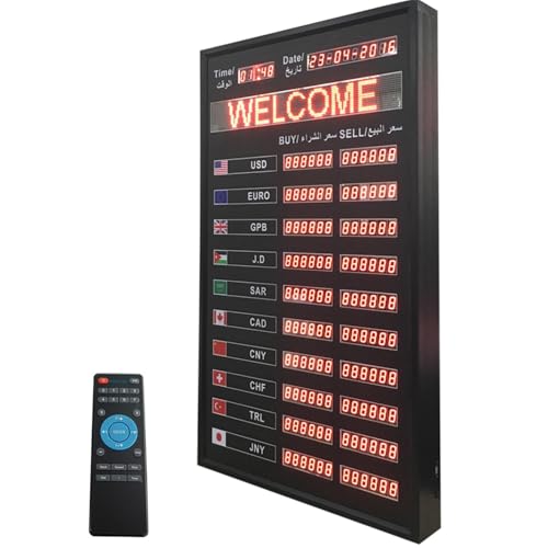 Tableau d'affichage de taux de change avec minuteur à distance