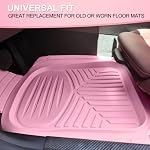 Floor Mats Universal 4‑Piece All‑Weather Trimable Floor Mats, Pink - Image 2