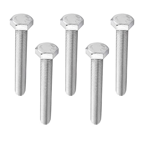 Image of Bettomshin 10Pcs M8 x 60mm Hex Bolts, 304 Stainless Steel 1.25mm Thread Pitch Fully Threaded Metric Hex Head Screw Bolts, Hexagon Screw Bolt, Hex Tap Bolts, Silver (Overall Size 65.45x13x13mm)