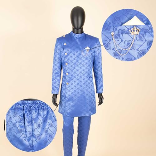 African Suits for Men 2 Piece Set Single Breasted Blazer Jacket Pants Dashiki Ankara Slim Fit for Wedding3