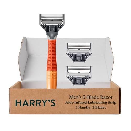 Harrys-Razors-for-Men-1-Handle-Ember-and-3-Razor-Blade-Refills-with-German-Engineered-5-Blade-Technology-Stocking-Stuffer-For-Men