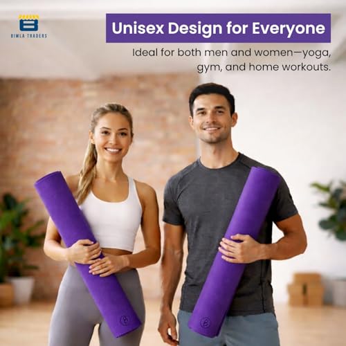 Image of Btag Premium TPE Yoga Mat for Women & Men | Anti-Slip Exercise & Gym Mat for Home Workouts | Lightweight & Durable | 6 mm (Purple)
