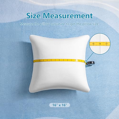 Image of AM AEROMAX 16 x 16 Throw Pillow (Pack of 4) Memory Foam Pillow Insert - Square Accent Pillow for Decorative Cushion Bed Couch Sofa - Non-Deforming Over Time