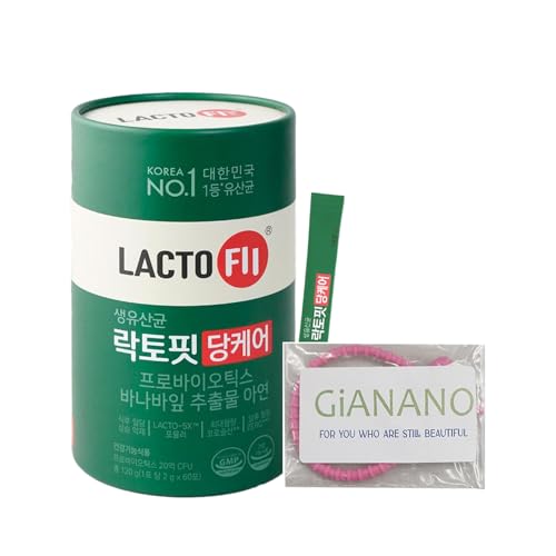 GIANANO 2 Billion CFU Corosolic Acid Digestive Health Support for Probiotic with Banaba Leaf & Zinc 60 Pouches (120g)