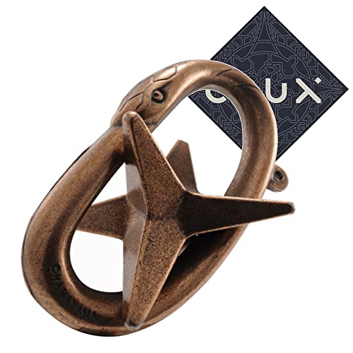 Hanayama Cast Star Puzzle - Level 3 of 6 - Mid Range - Includes Crux Sticker