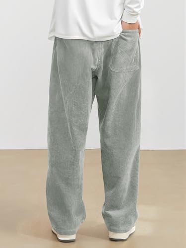 Image of JMIERR Mens Corduroy Pants Wide Leg Baggy Sweatpants | Loose Fit Joggers, Elastic Waist Drawstring, Casual Sweatpants, Vintage Pants, Fall Winter Fashion, Streetwear