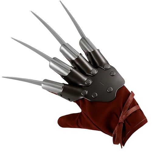 itsSpooky Nightmarish Claw Glove with Plastic Blades Horror Clawed Handwear Monster Halloween Costume Scary Party Hand Glove Creep Fright Cosplay Costume Accessory