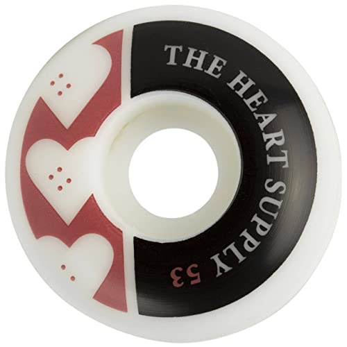 Roues de skateboard Heart Supply Squad rouge 53 mm pour skate street et park