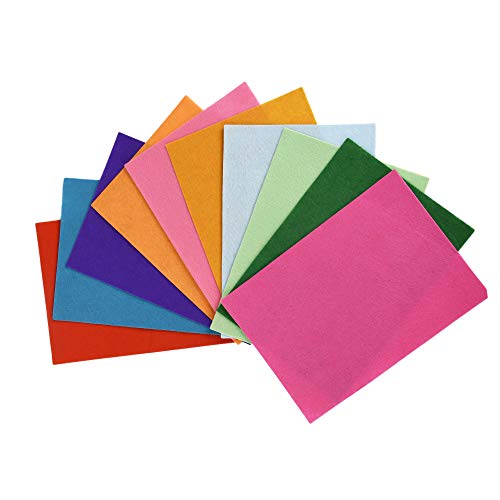 Image of OON Craft Sheet A4 Size Colored Felt (10 Pieces) Randomly 10 Colored Pieces (Multicolor)