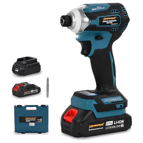 Image of TOMAHAWK BSD-8200 Brushless Cordless Screwdriver /Impact Driver - 2 Battery with 20V, 2.0Ah, 180 Nm, 2400 RPM, 10Mm Chuck capacity, 2 Speed Mode