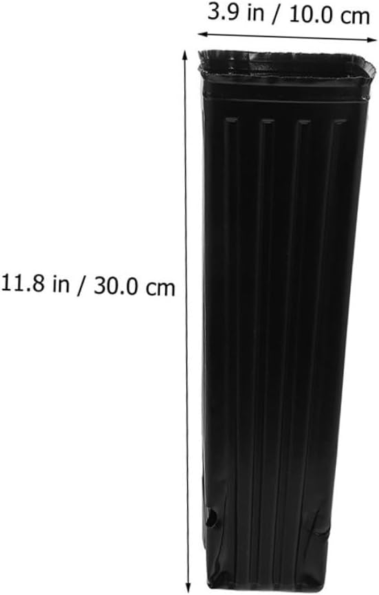 SHOWERORO 60pcs Thickened Citrus Tree Pots Black Tall Nursery Grow Cups 10x30cm Deep Plant Containers for Seedling Transplant and Garden Planting
