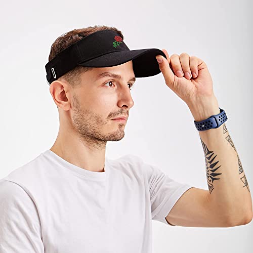 Jinniee Sun Visors Hats Classic Unisex 100% Cotton Cool Sporting Visor With Small Embroidery - Best Visor For Running, Workouts And Outdoor Activities (Rose Hat) #TOP2