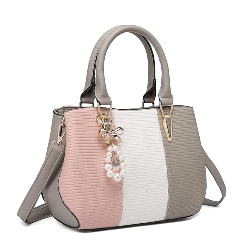 Miss Lulu Sac à Main Femme Multicolore 3 Couleurs - Sac Fourre-Tout Élégant pour Travail, Shopping et Voyage
