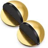 MorningRo 2 Pcs Self Adhesive Door Stoppers, Stainless Steel Floor Door Stop Wall Protector, Half Dome Floor Gate Stopper for Living Room, Bedroom, Bathroom, Office (Gold)