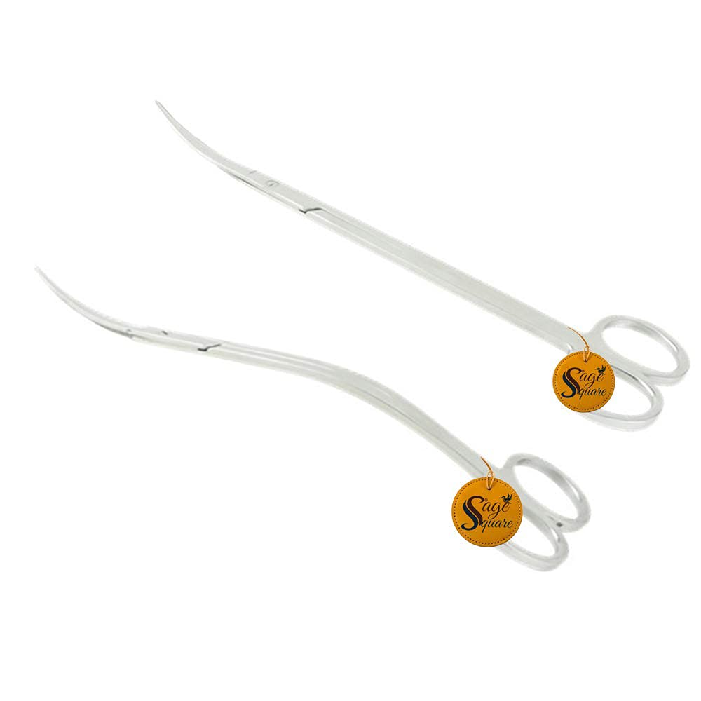 Sage Square Professional Aquarium Tongs Scissor Long Stainless Steel Scissor Tool for Fish Tank, Aquatic Plant Cleaning (Wave & Curve) (B086DRB7F5) Amazon Price History, Amazon Price Tracker