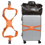 QUARKZMAN Correa Elástica para Equipaje Cinturón Ajustable para Maletas Añadir Un Bolso Fácil De Viajar Naranja