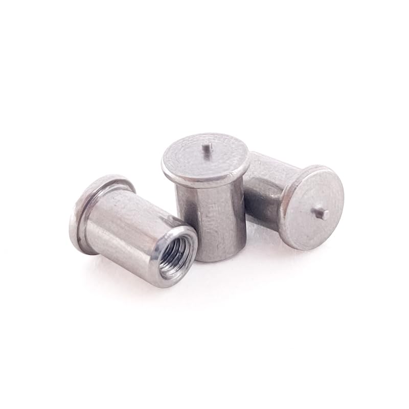 ITS304 Stainless Steel Welding Stud M3M4M5M6 Welding Nail Internal Threaded Welding Stud - (Thread Diameter: ITS-M4(100PCS), Length: 16mm)