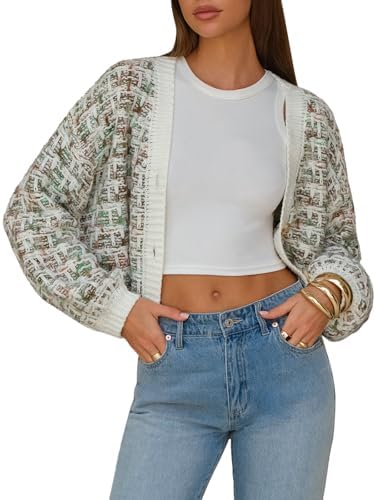 EXLURA Women's Chunky Knit Open Front Cardigan Sweaters Long Sleeve Tweed Sweater Jacket Fall Winter Outerwear Coats 2025