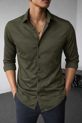 Image of Men's Casual Button Down Shirts Long Sleeve Linen Shirt Fashion Textured Beach Summer Shirts| Men Stylish Shirt | Men Fancy
