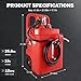 32 Gallon Fuel Caddy, Portable Gas Storage Fuel Tank with 12GPM Fuel Transfer Pump& 2 Wheels, Gasoline Diesel Container for Cars, ATVs, Boats, Lawn Mowers, Red