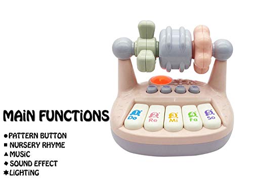 Image of Crackles Kids Pretend Play Mini Musical Piano Toy with Light and Sound Effects (Multicolor)