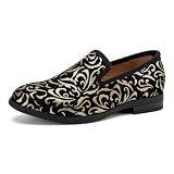 JITAI Boys Slip-On Luxury Dress Loafers Moccasins Casual & Tuxedo Shoes for Boys，Gold-01 1 US