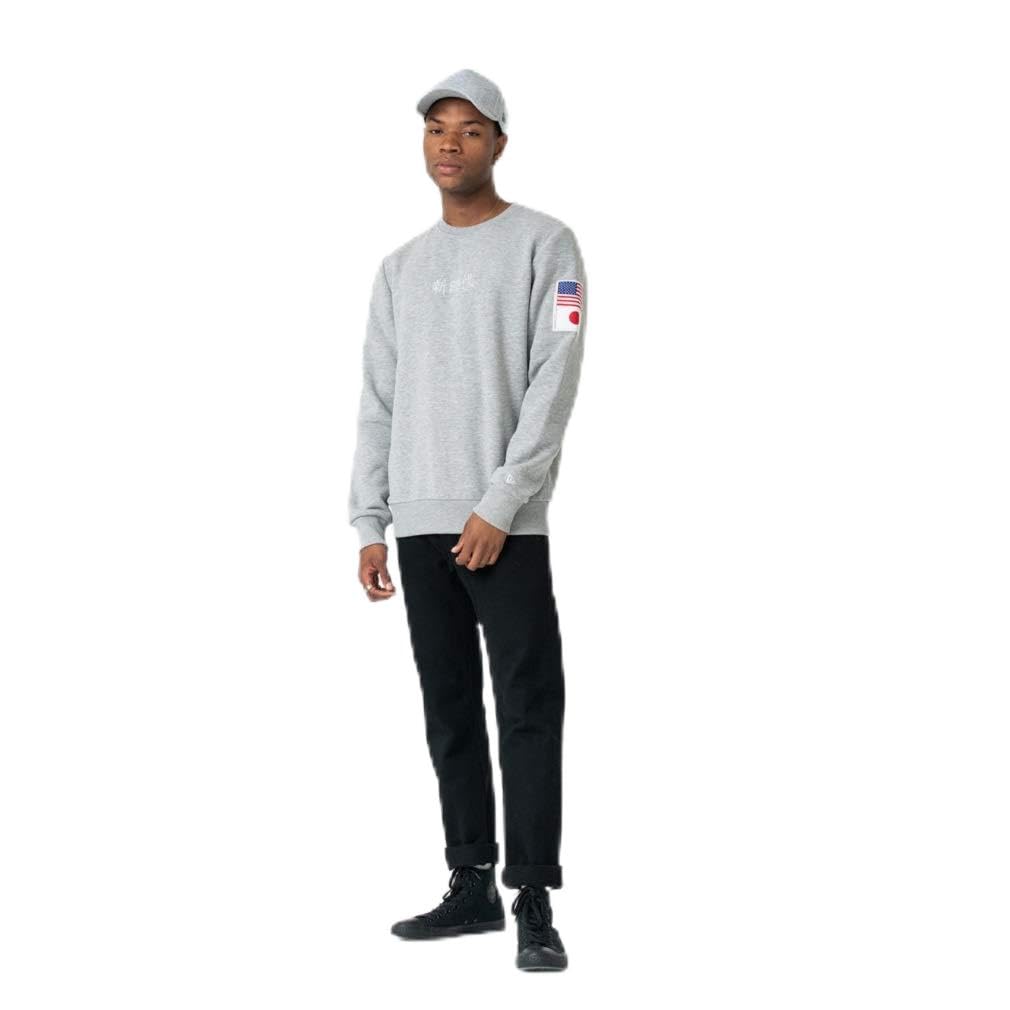 New Era Men's Grey Pullover Far East Crew Neck - Xl