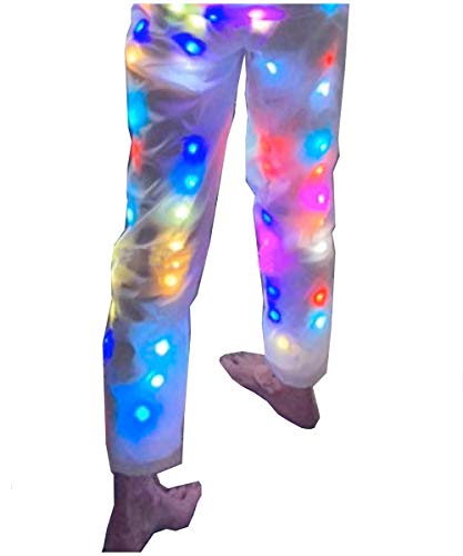 Mens Womens LED Flash Light Rave Jacket Baseball Hoodies Sport Outwear Party Costume Fancy Dress Plus Size (Pant, 3XL=Fits Height 180-185 cm)