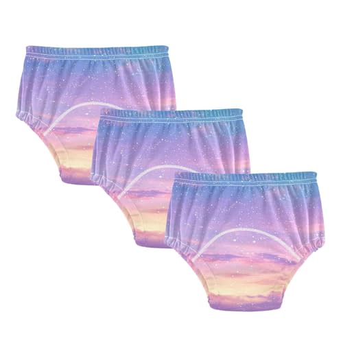Coikll Pink Sky with Stars (1) Toddler Training Underwear Waterproof Baby Pee Pants -2T