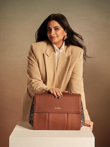 Image of ZOUK Rhea Kapoor Satchel Bag | Elegant Vegan Leather Handbag for Women |