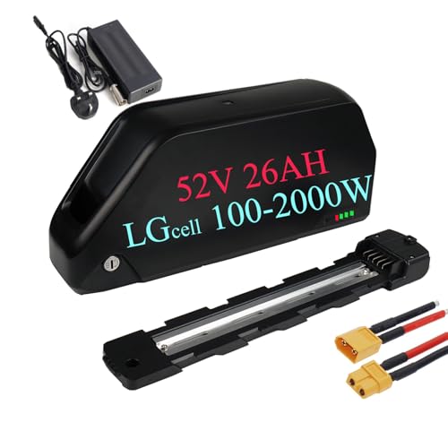 (UK) Ebike battery 52V 26AH LGcell Long Range Lithium electric bike battery for 2000W 1500W 1000W 750W 500W Motor, Ebike conversion kit