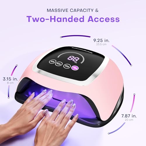 Image of UV Nail Lamp, 180W LED Nail Dryer for Gel Polish, Touch Screen, 42 Beads