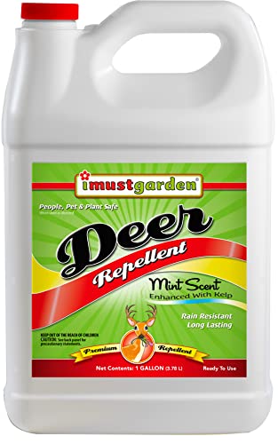 I Must Garden Deer Repellent: Mint Scent Deer Spray for Gardens & Plants â€“ Natural Ingredients â€“ 1 Gallon Ready to Use Refill
