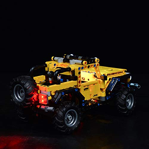 ZHLY LED Licht-Set für Lego Technic Jeep Wrangler Beleuchtung Lichtset Kompatibel Mit Lego 42122 USB und Batterie… – Bild 4