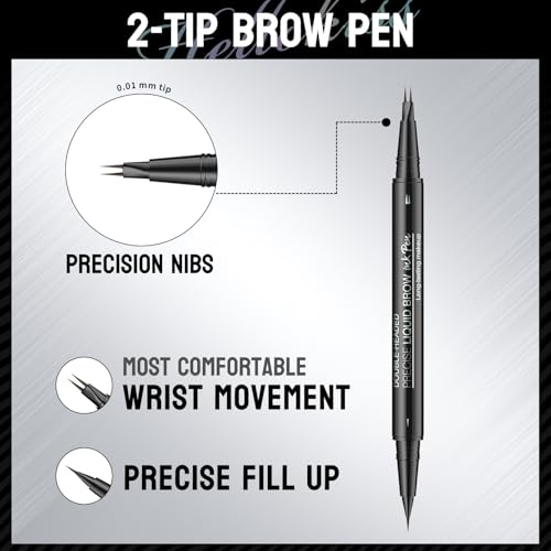 Microblading Eyebrow Pencil,2-in-1 Dual-Ended Eyebrow Pen with 2 Tip brow pen and Precise Brush-Tip,Natural Waterproof and Long-Lasting Brow Pen(Light brown) — view 2