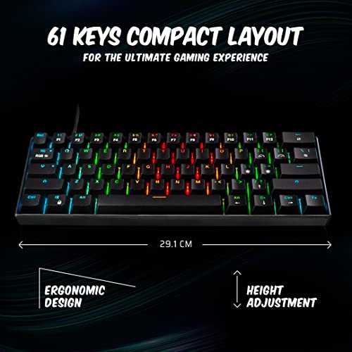Image of Cosmic Byte CB-GK-21 Themis 61 Key Mechanical Per Key RGB Gaming Keyboard with Outemu Blue Switches and Software (Black, USB-A Connectivity)