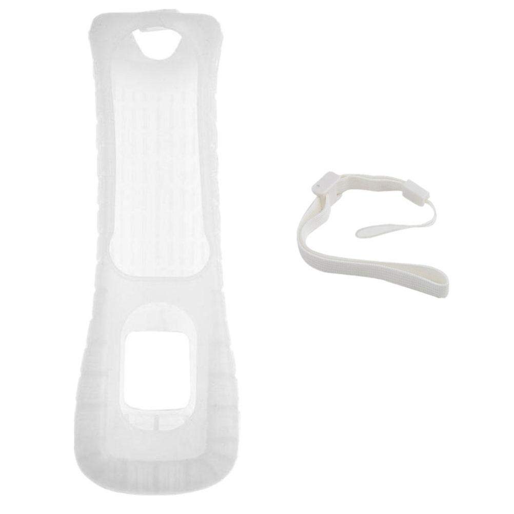 Étui de en Silicone et Dragonne avec Boucle Réglable Compatible avec la Télécommande (Blanc)