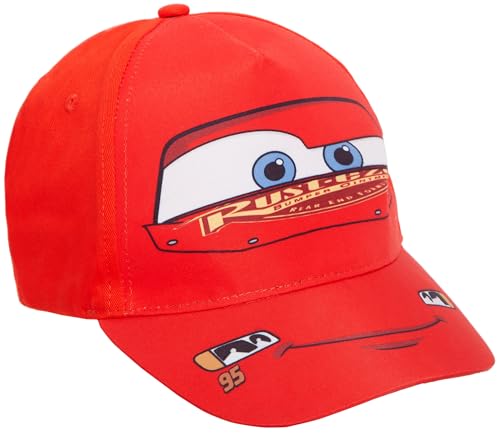 Disney Casquette de baseball Cars pour enfants Lightning McQueen Chapeau de soleil réglable Accessoire de déguisement, Rouge, Taille unique