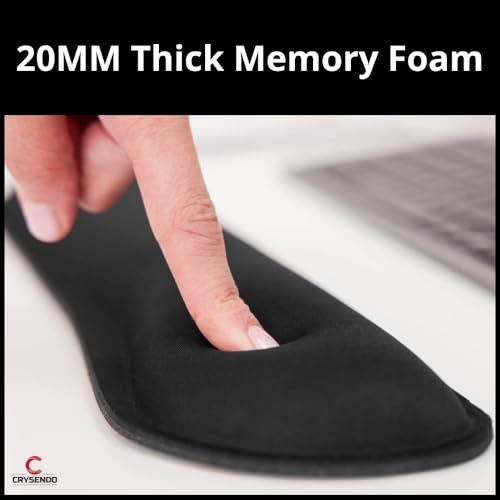 Image of Crysendo Wrist Rest Pad for Keyboard & Mouse | Easy Typing & Pain Relief Memory Foam Pad | Non-Slip Arm Wrist Rest Support | Durable, Comfortable & Lightweight Palm Rest Mouse Pad (Black)