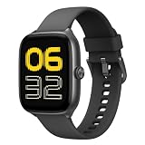 Smart Watch for Women Men Android & iPhone, 1.75'' HD AMOLED Touchscreen Fitness Watch with Answer/Make Calls, 110+ Sport Modes, Heart Rate/Sleep/SpO2 Monitor, 3ATM Waterproof Smartwatch (Jet Black)