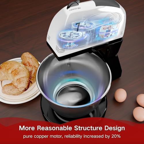 Stand Mixer Hand Mixer Kitchen Electric With Stainless Steel Bowl 7 Speeds with Dough Hook Whisk Mixing Beater for Baking Cake Cookie Kneading - Image 7
